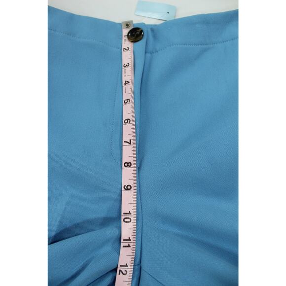 NWT Ann Taylor Petite 6P Wide Leg Crop Pants High Rise Blue Dress Trousers - Picture 10 of 12